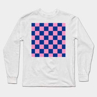 Checkboard in blue and pink colors Long Sleeve T-Shirt